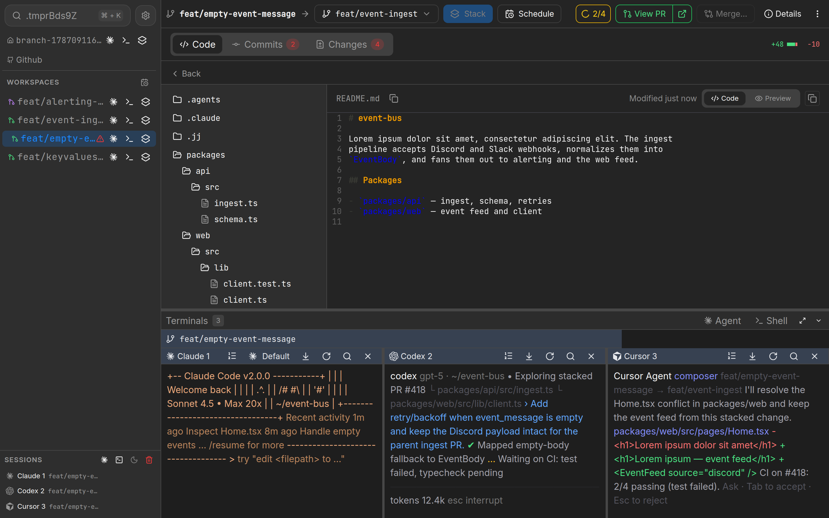 Agent prompt: Move my changes to a new workspace and continue the fix there